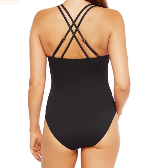 La Blanca island goddess cross back one piece bathing suit size 8 - Picture 2 of 8